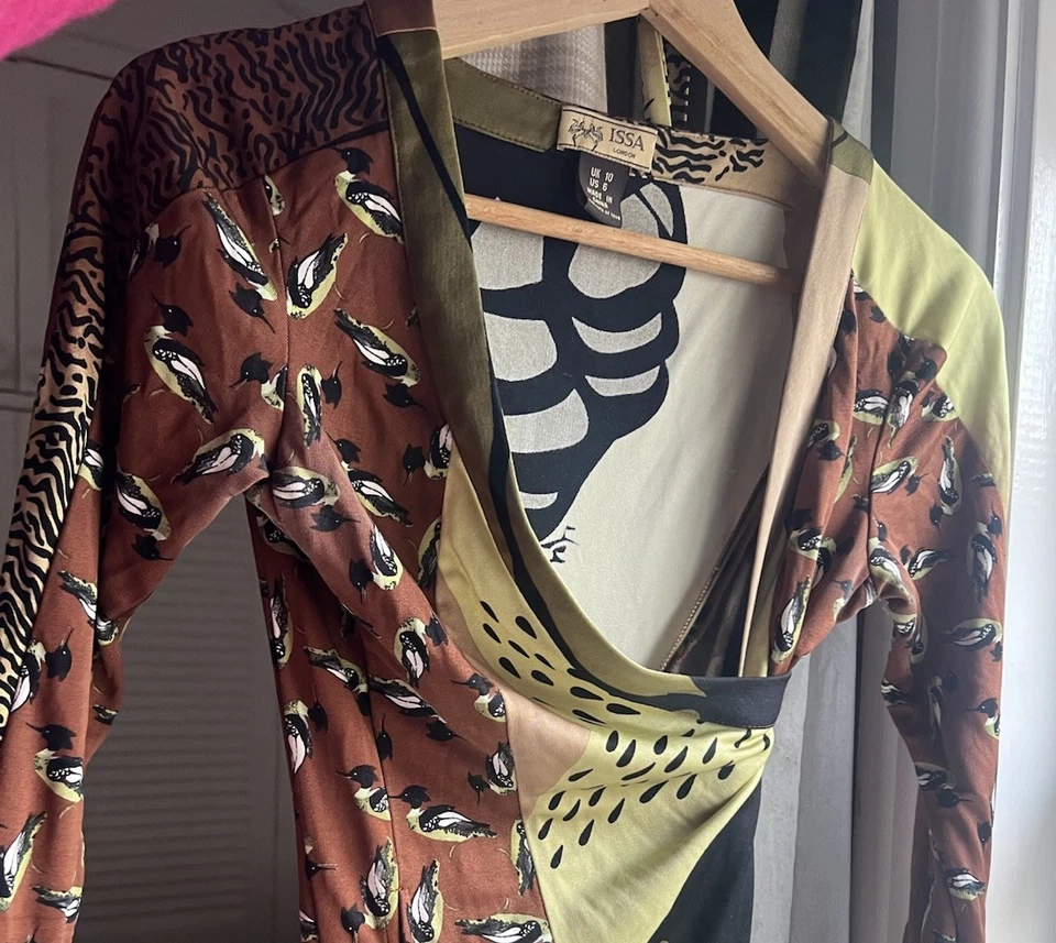 New!Exquisite Issa London Dress Butterfly Botanical silk wrap dress UK10 - Image 2 of 4