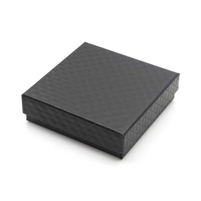 Geschenkbox Schwarz 8,8x8,8x2,7cm Schmuckverpackung Karton mit Inlay