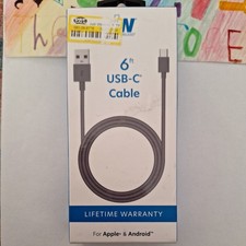 Just Wireless 6ft Flat Charging Cable Micro USB to USB-A for Android -Sealed Box