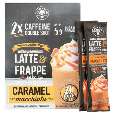 Frozen Bean Ultra-Premium Caramel Macchiato Latte & Frappe Drink Mix 20 Pk
