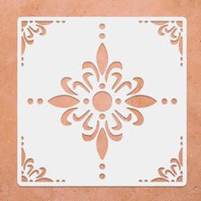 2 Pcs Large Floor Tile Stencils for Painting 12x12 Inch Mandala Pattern Reusable