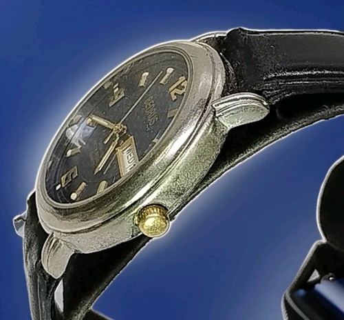 Vtg Benrus Quartz Silver Gold & Blue Color Face & DAY/DATE BNW718 - Picture 6 of 21