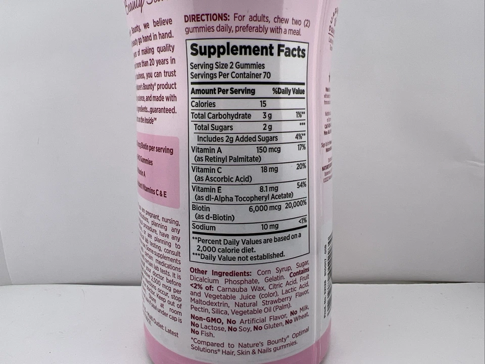 Gomitas Nature's Bounty ADVANCED para uñas de piel de cabello, 140 unidades - ¡Envío gratuito! Foto 4 de 4