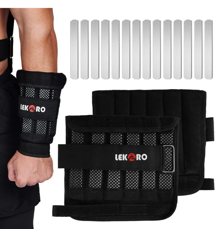 Pesas de brazo de muñeca, pesas de muñeca ajustables pesas de tobillo de muñeca extraíbles 6,6 lb Foto 3 de 4