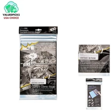 Clear Comic Bags - 100 Resealable 6-7/8 x 10½ Inch for Long-Term Storage