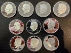 Lot of (10 OZT) Franklin Mint 1 OZT .999 Silver Bullion President Rounds Proofs