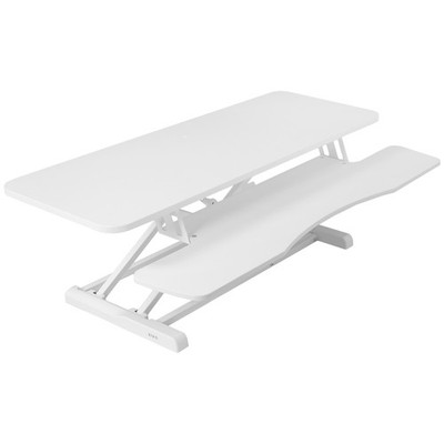 USED VIVO White Height Adjustable 42'' Standing Desk Riser Sit Stand Tabletop