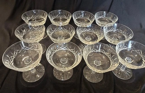 Set of 12 Vintage Waterford Lismore Champagne Coupe Sherbet 4 3/16 inch Ireland