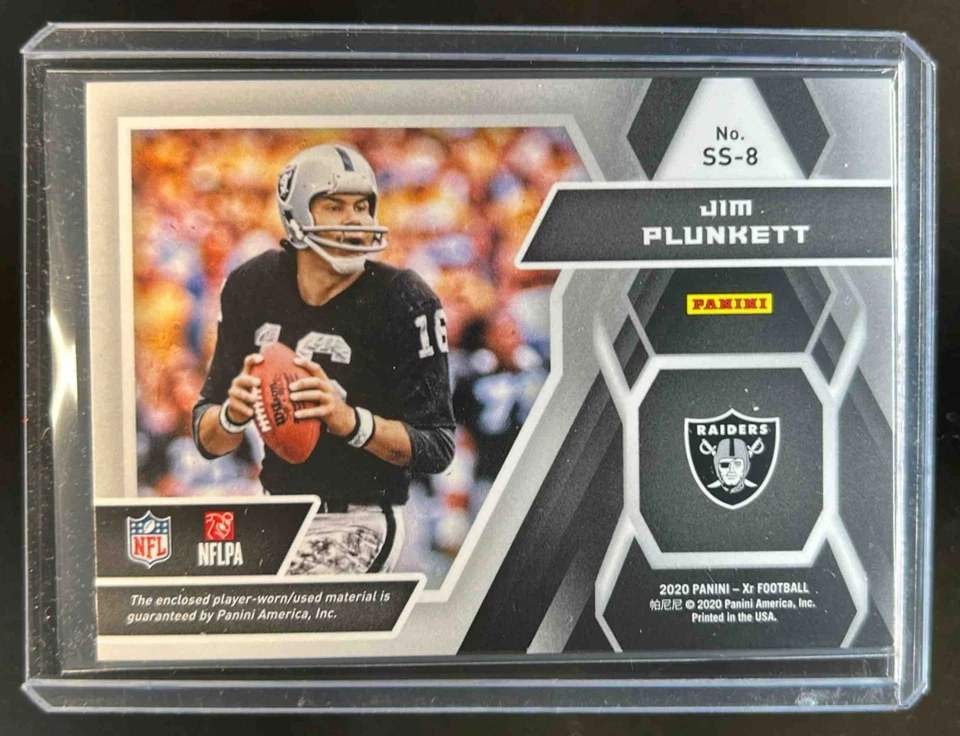 2020 Panini XR Jim Plunkett Summit Jersey #/49 Raiders - Image 2 of 2