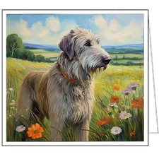 Irish Wolfhound Fine Art Notecards - Set of Six.   5.25 x 5.25 inches