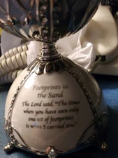 Ardleigh Elliot Journey of Faith Egg Music Box Footprints of Savior Jesus