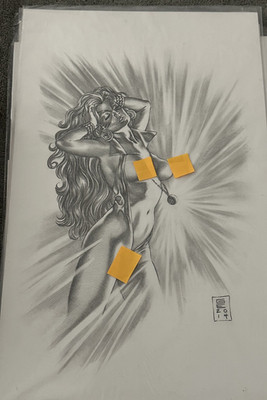 Gene Espy (GE) Original Art   Pencil and Shading   Nude   Dazzler