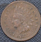 1875  XF, rough,  Indian Head Cent