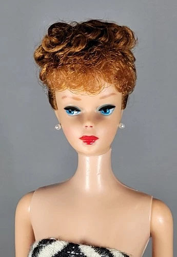VINTAGE Titian #5 Barbie by Mattel w/updo & original zebra striped swimsuit