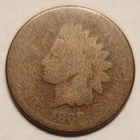 Indian Head Cent; 1868 circulated; well worn
