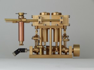 Moteur Vapeur Bicylindre Type Pilon 5 3 Cm3 Cylindree Avec Cardan Et Graisseur Ebay