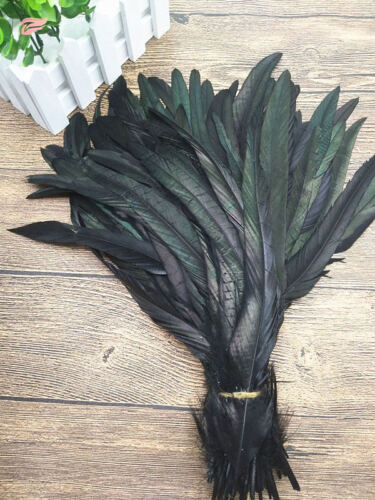 100 Stck. 12-14 Zoll/30-35 cm natürlicher Hahn Hühnerschwanzfedern zum Selbermachen Karneval Handwerk - Bild 14 von 22