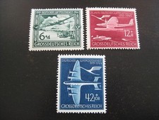 ¡Juego de estampillas de correo aéreo alemán TERCER Reich 1944 como nuevas sin goma!