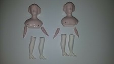 Porcelain Dolls Head/Arms/Legs 3 1/2" Head Lot of 2
