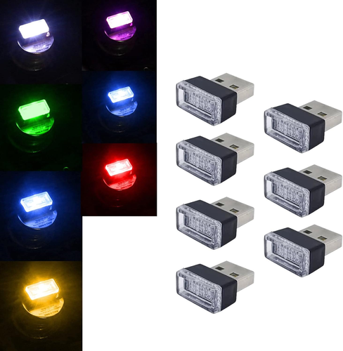 7 PCS USB-LED Car Interior Atmosphere Lamp, Night Led Decoration Mini USB Light,