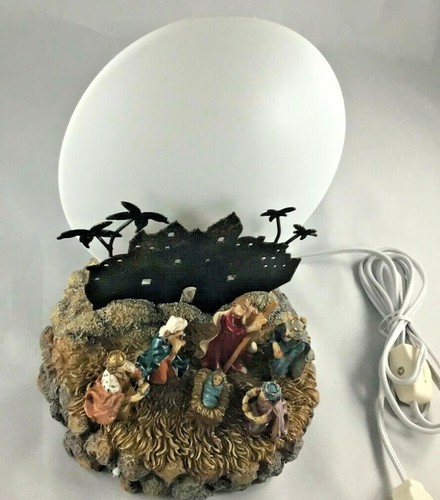 Manger With Figures Nativity Scene Lamp Shadow Caster Unique Night Light New - Picture 8 of 12