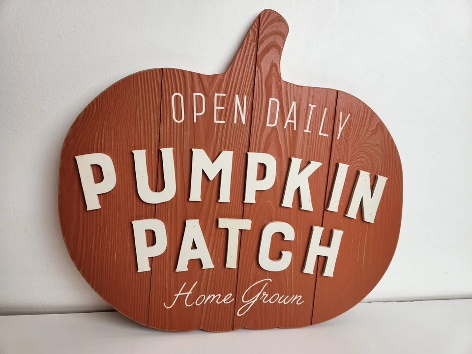 Pumpkin Patch Open Daily Shaped Wall Sign Decor Fall Thanksgiving Raised Letters - Image 2 of 4