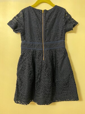 Crewcuts J.Crew Girl's Dress Navy Blue Cotton Lace Size 6 EUC Free Shipping  | eBay