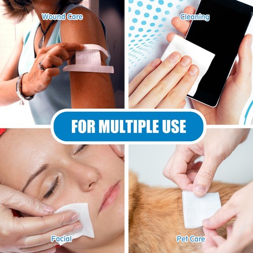 400 (2 bolsas) 2x2 esponjas no tejidas 4 capas, gasa dental de algodón no estéril - Imagen 9 de 12