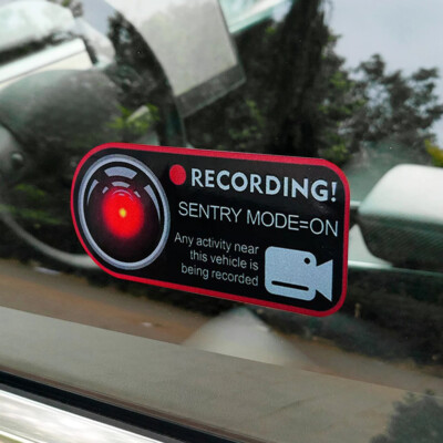 2x Safety Warning Decal Accessories For Car Sentry Mode Recorder Window Sticker 