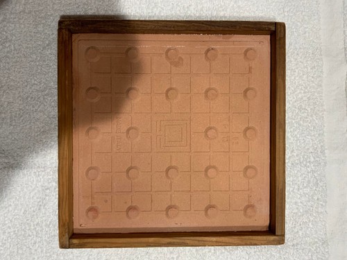 Mid Century Modern (MCM) Tile Trivet Italy Basket of Flowers Brown Gold Rust - Picture 2 of 3