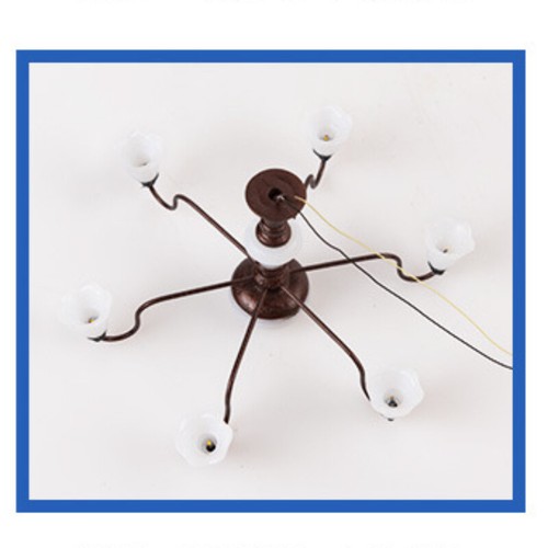 LED Chandelier HO/OO 1:12 Scale Lights Model Miniatures Living Room Decorative - Picture 10 of 10