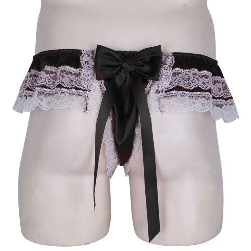 Herren Sain Sissy Mini Slips Tanga Crossdressing Thong Spitze Bowknot Schlüpfer - Bild 26 von 61