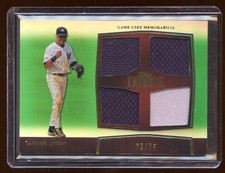 2011 TRIBUTE DEREK JETER QUAD GAME WORN JERSEY /75  GREEN  RARE $450 A PACK HOF?