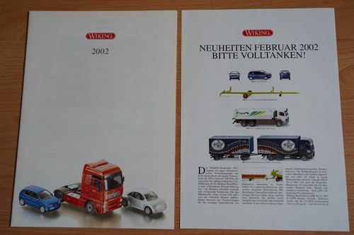 Wiking Modellauto Katalog 2002 + 1 Neuheitenblatt Febr. 2002