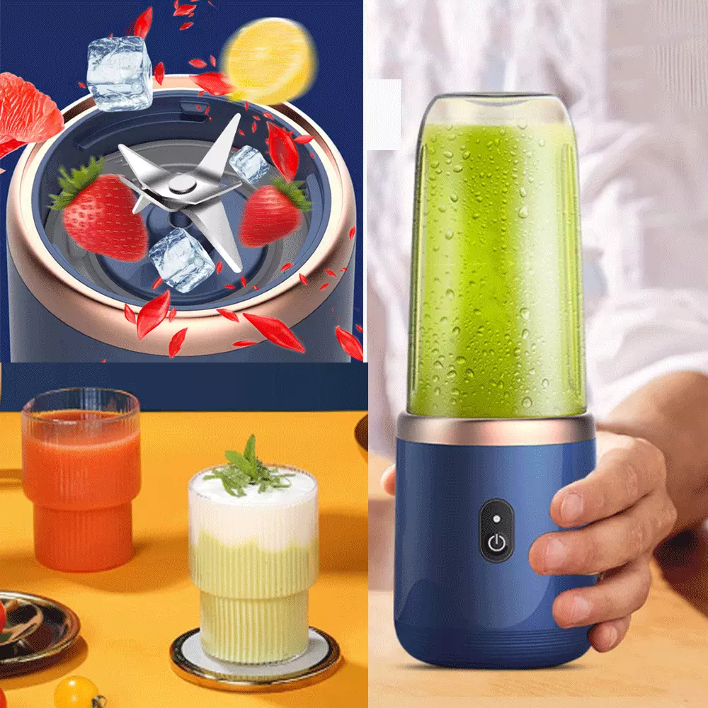 Portable Blender USB Rechargeable Personal Food Smoothie Maker Mixer Juicer, Size: 100, Blue