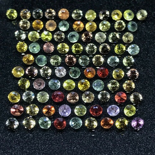 SAPPHIRE 89Pcs Set 6.16ct Fancy Colors Round 2.3 to 2.4mm Natural VS-VVS Clarity - Foto 10 di 12