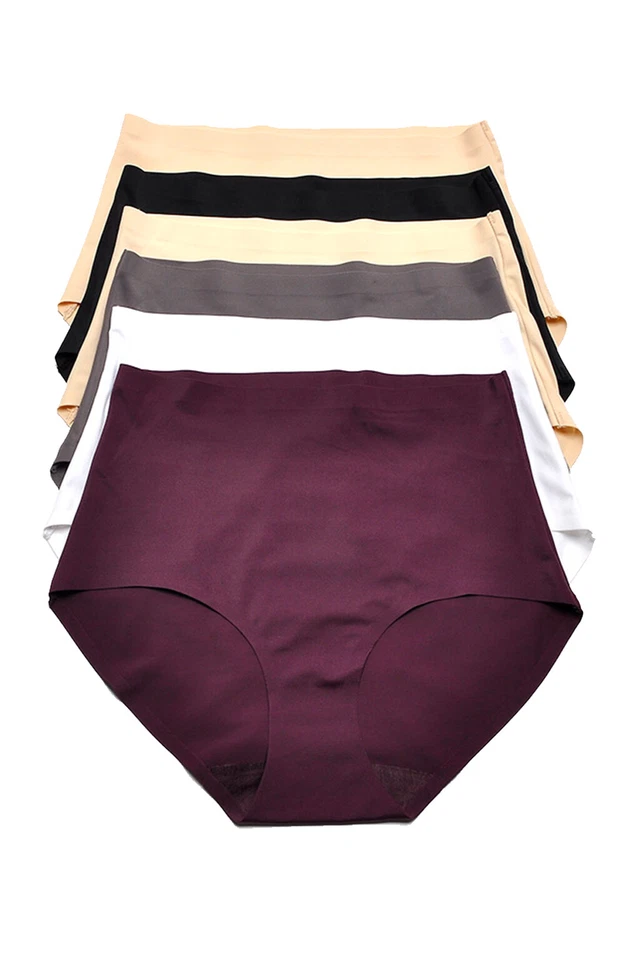 Lote 6 Calzoncillos Panty Corte Láser Sin Costuras Cubierta Completa Color Mezclado Talla S M L XL Foto 2 de 4