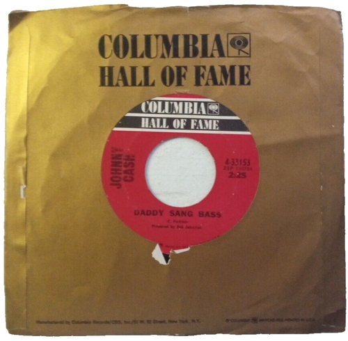 Johnny Cash, Folsom Prison Blues / Daddy Sang Bass, 1968, 45 Rpm, 7 inch, Record - Picture 6 of 7