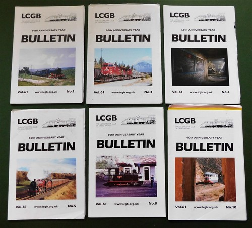 LCGB LOCOMOTIVE CLUB OF GREAT BRITAIN BULLETIN Magazine Six Volumes 2009 Vol 61