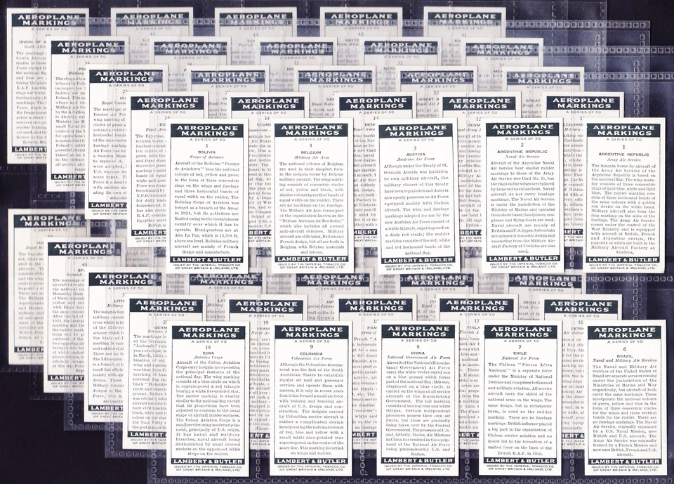 Lambert & Butler AEROPLANE MARKINGS 1937 Set Of 50 *Excellent Condition* - Image 2 of 2