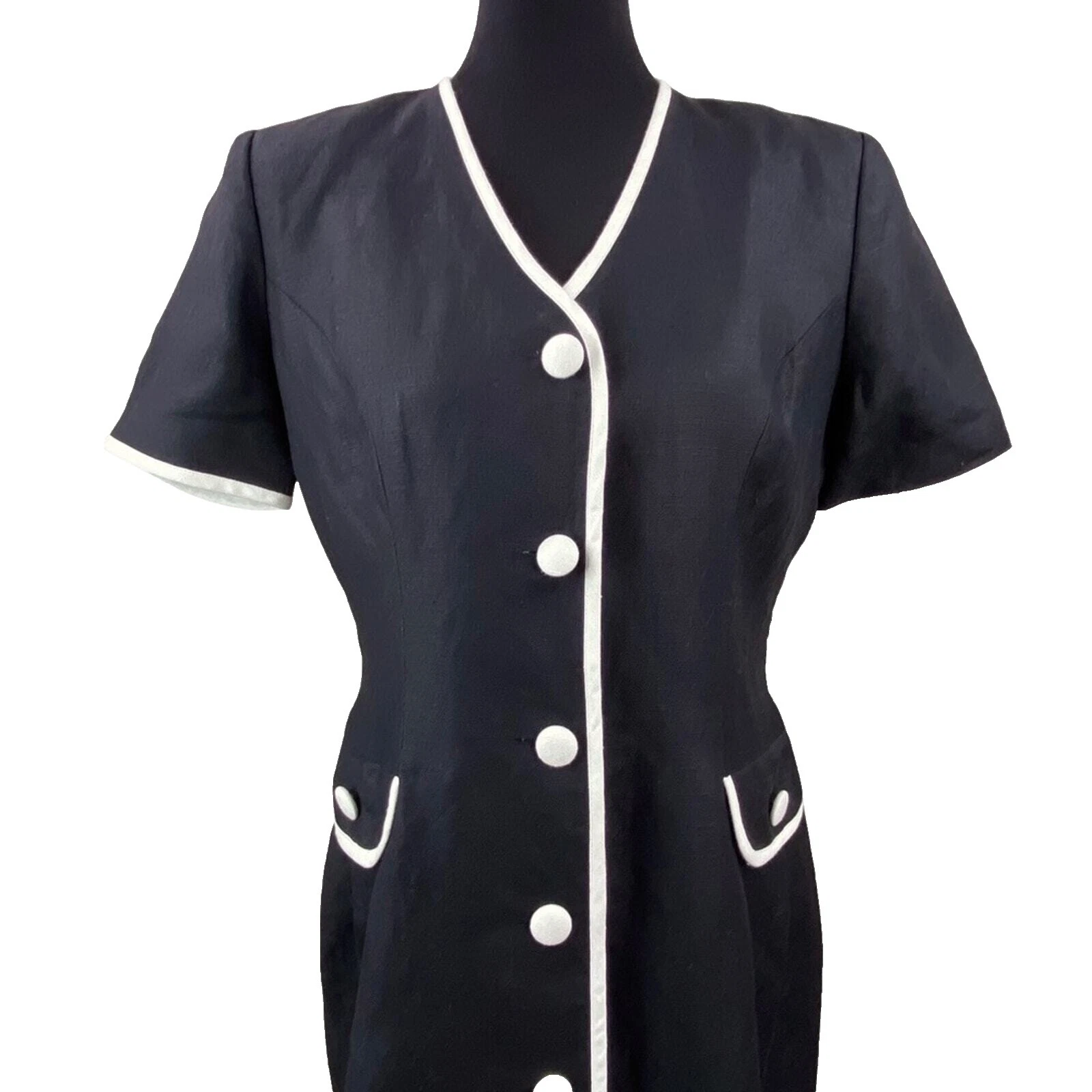 Ropa vintage negra de Lino para Mujer