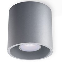 Modern Graue Deckenlampe Orbis 1 G9 40W Deckenleuchte Rund Aluminium Flurlampe