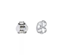 14K Solid White Gold Stud Earring Butterfly Backing Medium 1 Pair Value 69.00