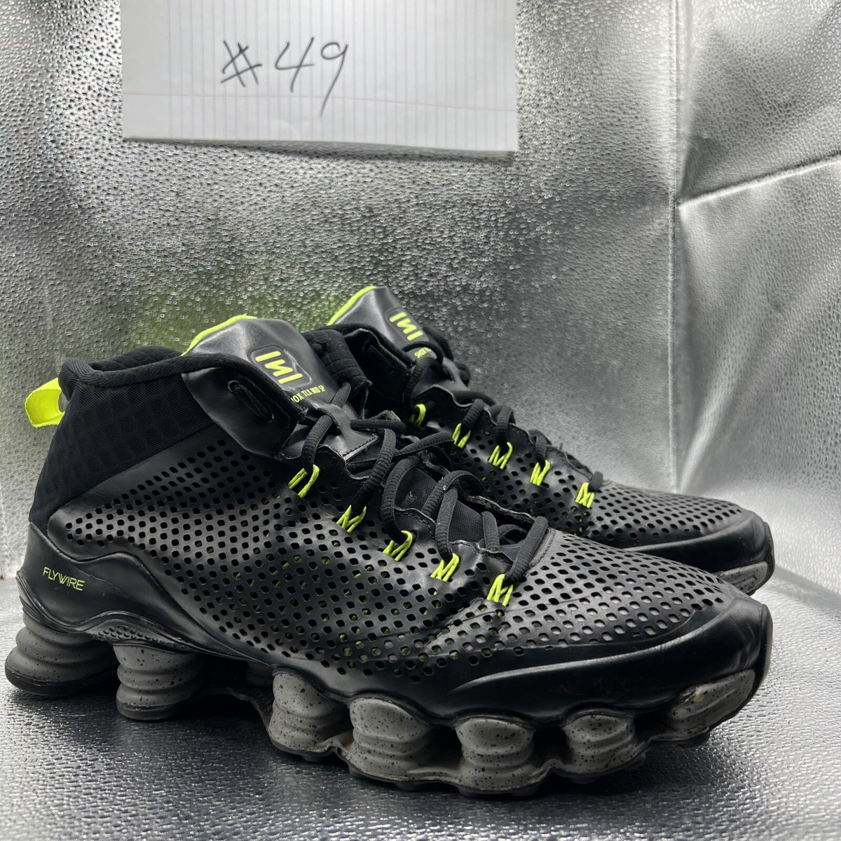 Nike Shox TLX Mid SP Flywire Shoes Black Silver Volt 677737-007 Mens SZ 12