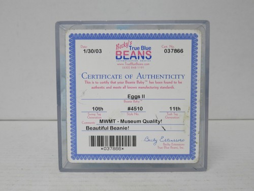 Ty Beanie Babies Eggs II The Easter Bear 10th Swing 11th Tush Authenticated - Picture 3 of 3