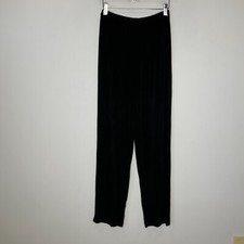 Vintage Chicos Travelers Pant Womens Medium Black Slinky Knit Pull On