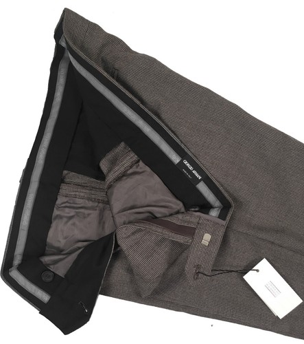 NEW Giorgio Armani Black Label Dress Pants! US 40 (39) e 56 Brown & Taupe Check - Picture 2 of 3