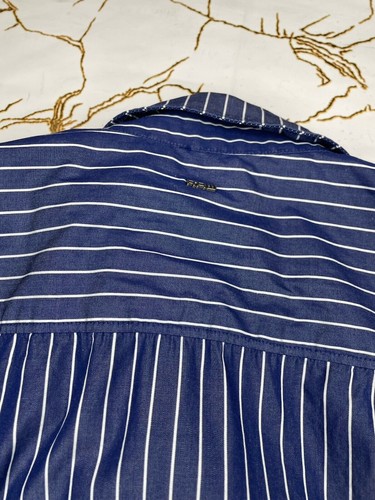 G-Star Raw Women Blue Striped Button Up Shirt Core 1PKTBF Shirt Size Small - Picture 9 of 11