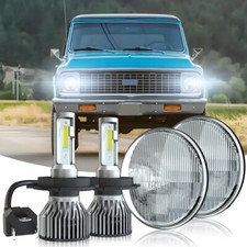 7 Round Glass Headlight Lamp Hilow Beam Fits H4 Led Hid Halogen Bulbs