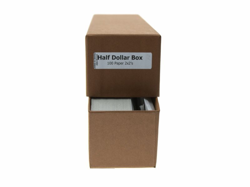 Guardhouse Brown Half Dollar Coin Storage Box - 2x2x8.5 Inch With 100 Coin Flips For Collectors